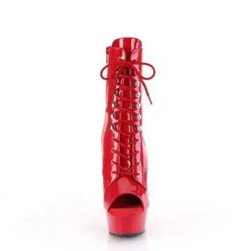 Červené kotníkové go-go kozačky DEL1021/R/M | DELIGHT-1021 Pleaser - zepředu