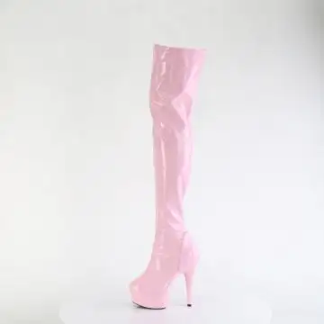 Růžové erotické kozačky na stehna DEL3000HWR/BPHG/M | DELIGHT-3000HWR Pleaser - z vnitřku