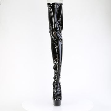 Černé kozačky na stehna se šněrováním Pleaser DEL4063/B/M | DELIGHT-4063 Pleaser - zepředu Černé kozačky na stehna se šněrováním Pleaser DEL4063/B/M | DELIGHT-4063 Pleaser - zepředu