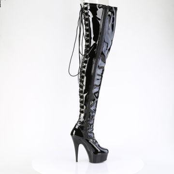 Černé kozačky na stehna se šněrováním Pleaser DEL4063/B/M | DELIGHT-4063 Pleaser - z vnějšku Černé kozačky na stehna se šněrováním Pleaser DEL4063/B/M | DELIGHT-4063 Pleaser - z vnějšku