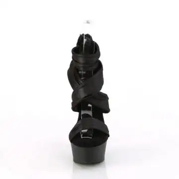 Černé společenské sandály s pásky DEL620/BPUFA/M Pleaser | DELIGHT-620 Pleaser - zepředu
