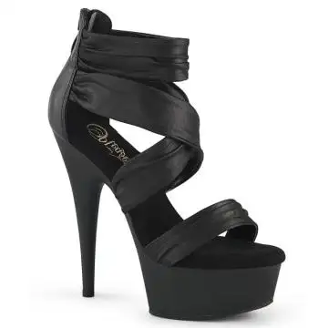 Černé společenské sandály s pásky DEL620/BPUFA/M Pleaser | DELIGHT-620 Pleaser