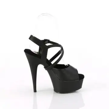 Černé páskové sandály na platformě Pleaser DEL624-1/BPU/M | DELIGHT-624-1 Pleaser - z vnějšku