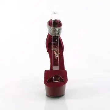 Rudé luxusní sandály na podpatku DEL625/BYFS/M | DELIGHT-625 Pleaser - zepředu