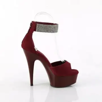 Rudé luxusní sandály na podpatku DEL625/BYFS/M | DELIGHT-625 Pleaser - z vnějšku