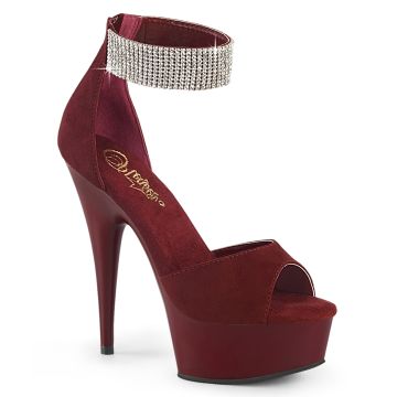 Rudé luxusní sandály na podpatku DEL625/BYFS/M | DELIGHT-625 Pleaser Rudé luxusní sandály na podpatku DEL625/BYFS/M | DELIGHT-625 Pleaser