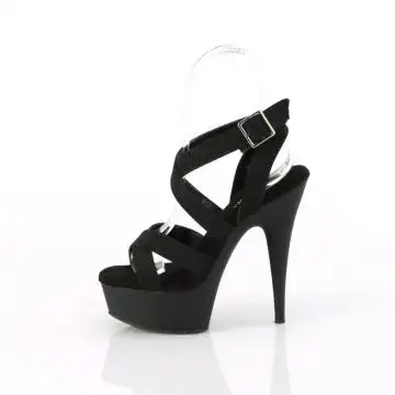 Černé páskové sandály na modeling Pleaser DEL638/BELS/M | DELIGHT-638 Pleaser - z vnitřku