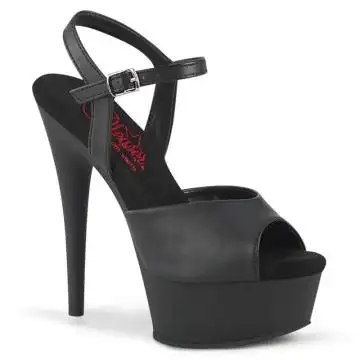 Černé matné sandály na vysokém podpatku a platformě EXC609/BPU/M | EXCITE-609 Pleaser