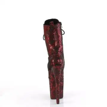 Červené pole dance kozačky FLAM1040SPF/RMFA/M | FLAMINGO-1040SPF Pleaser - zezadu
