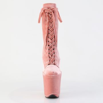 Růžové pole dance kozačky FLAM1045VEL/DTPN/M | FLAMINGO-1045VEL Pleaser - zepředu