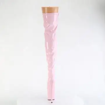 Růžové kozačky pro dominy FLAM3000/BP/M | FLAMINGO-3000 Pleaser - zezadu