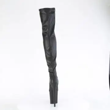 Černé matné kozačky pro dominy FLAM3000/BPU/M | FLAMINGO-3000 Pleaser - zezadu