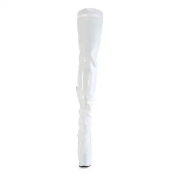 Bílé kozačky pro dominy FLAM3000/W/M | FLAMINGO-3000 Pleaser - zepředu