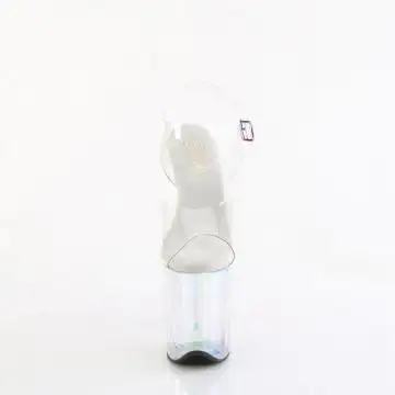 Průhledné sandály s hologramem Pleaser FLAM808HT/C/HG | FLAMINGO-808HT Pleaser - zepředu