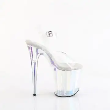 Průhledné sandály s hologramem Pleaser FLAM808HT/C/HG | FLAMINGO-808HT Pleaser - z vnějšku