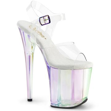 FLAMINGO-808HT | Průhledné sandály s hologramem Pleaser FLAM808HT/C/HG