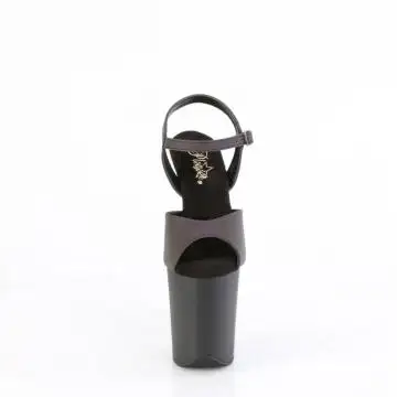 Tmavé sandály Pleaser FLAM809REFL/GRNMC/B se svítícími pásky | FLAMINGO-809REFL Pleaser - zepředu