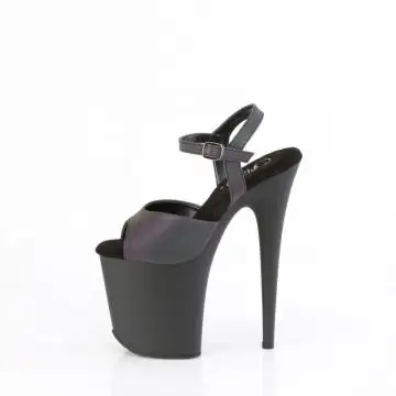 Tmavé sandály Pleaser FLAM809REFL/GRNMC/B se svítícími pásky | FLAMINGO-809REFL Pleaser - z vnitřku