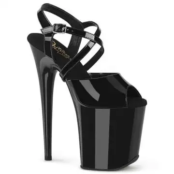 Černé páskové boty FLAM824/B/M Pleaser pro tanečnice go-go | FLAMINGO-824 Pleaser