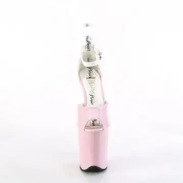 Růžovo bílé go-go boty FLAM868/BP-W/M | FLAMINGO-868 Pleaser - zepředu