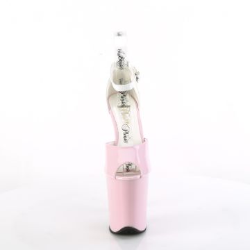 Růžovo bílé go-go boty FLAM868/BP-W/M | FLAMINGO-868 Pleaser - zepředu