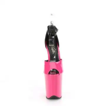 Růžovo černé go-go boty FLAM868/FS-B/M | FLAMINGO-868 Pleaser - zepředu