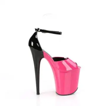 Růžovo černé go-go boty FLAM868/FS-B/M | FLAMINGO-868 Pleaser - z vnějšku