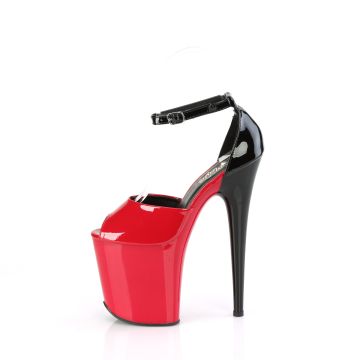 Červeno černé go-go boty FLAM868/R-B/M | FLAMINGO-868 Pleaser - z vnitřku Červeno černé go-go boty FLAM868/R-B/M | FLAMINGO-868 Pleaser - z vnitřku