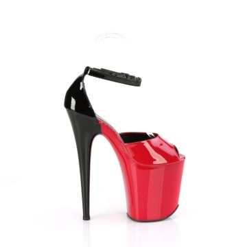 Červeno černé go-go boty FLAM868/R-B/M | FLAMINGO-868 Pleaser - z vnějšku Červeno černé go-go boty FLAM868/R-B/M | FLAMINGO-868 Pleaser - z vnějšku