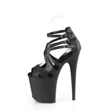 Černé svůdné páskové boty Pleaser FLAM877/BPU/M | FLAMINGO-877 Pleaser - z vnitřku