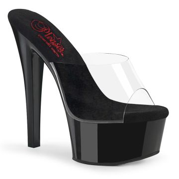 GLEAM-601 | Černé pantofle Pleaser na platformě GLM601/C/B