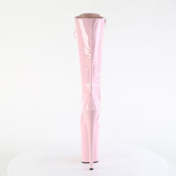 Růžové kozačky na extrémně vysokém podpatku INF2020/BP/M | INFINITY-2020 Pleaser - zezadu