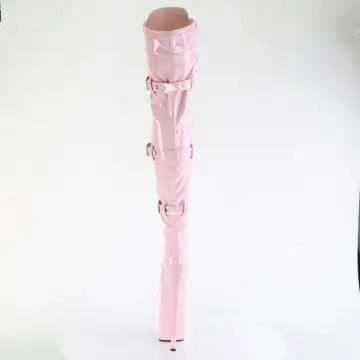 Růžové erotické stehenní kozačky INF3028/BP/M | INFINITY-3028 Pleaser - zezadu