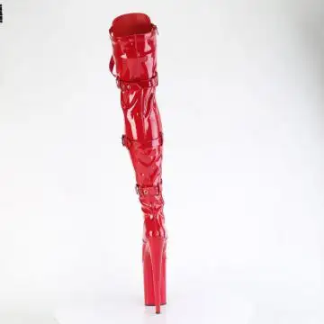 Červené erotické stehenní kozačky INF3028/R/M | INFINITY-3028 Pleaser - zezadu