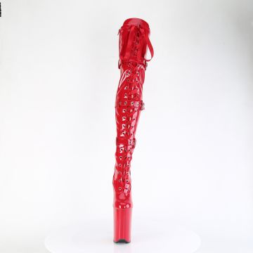 Červené erotické stehenní kozačky INF3028/R/M | INFINITY-3028 Pleaser - zepředu Červené erotické stehenní kozačky INF3028/R/M | INFINITY-3028 Pleaser - zepředu