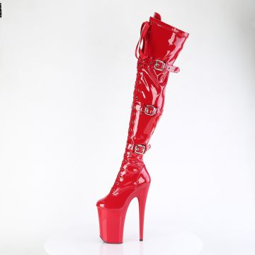 Červené erotické stehenní kozačky INF3028/R/M | INFINITY-3028 Pleaser - z vnitřku Červené erotické stehenní kozačky INF3028/R/M | INFINITY-3028 Pleaser - z vnitřku