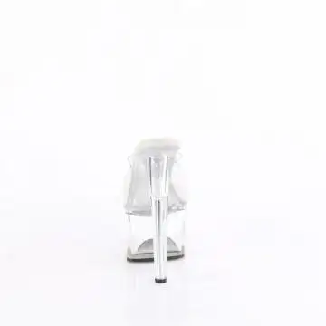 Průhledné pantofle Pleaser na platformě PASN701/C/M | PASSION-701 Pleaser - zezadu