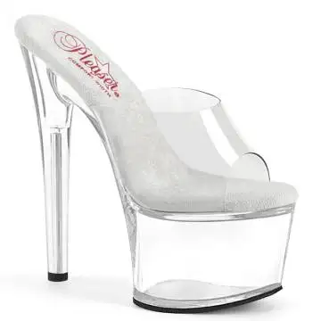 Průhledné pantofle Pleaser na platformě PASN701/C/M | PASSION-701 Pleaser