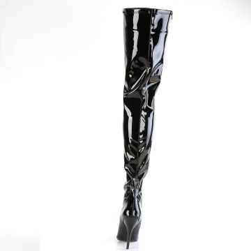 Černé erotické stehenní kozačky Pleaser SED4000/B | SEDUCE-4000 Pleaser - zezadu Černé erotické stehenní kozačky Pleaser SED4000/B | SEDUCE-4000 Pleaser - zezadu