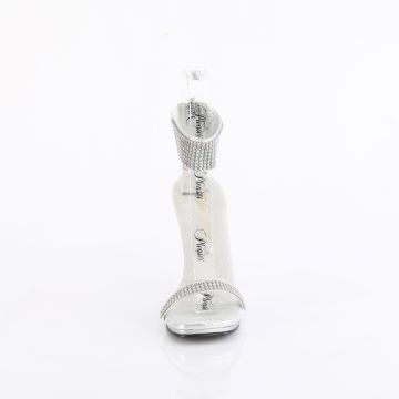 Stříbrné sandály na jehlovém podpatku CHIC40/SFA-RS/M | CHIC-40 Fabulicious - zepředu Stříbrné sandály na jehlovém podpatku CHIC40/SFA-RS/M | CHIC-40 Fabulicious - zepředu