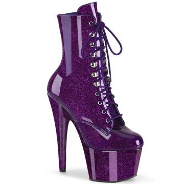 Kozačky na Exotic Pole Dance | ADO1020GP/PPG/M fialové perleťové Pleaser