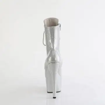 ADO1020GP/SG/M stříbrné taneční kozačky | ADORE-1020GP Pleaser - zezadu