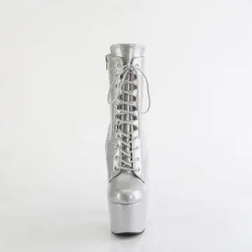 ADO1020GP/SG/M stříbrné taneční kozačky | ADORE-1020GP Pleaser - zepředu