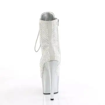 Stříbrné taneční kozačky ADO1020RM/SFS-RS/M | ADORE-1020RM Pleaser - zezadu