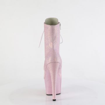 Růžové luxusní kozačky Pleaser s třpytkami ADO1020SDG/BPG | ADORE-1020SDG - zezadu