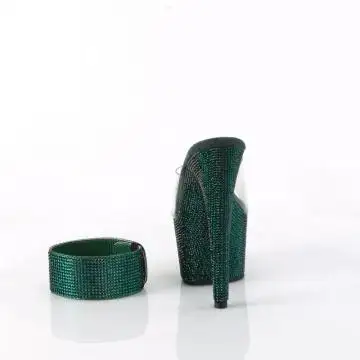 Smaragdové luxusní pantofle BEJ712RS/C/EMGNRS | BEJEWELED-712RS Pleaser - zezadu