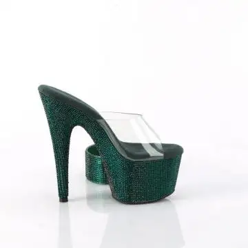 Smaragdové luxusní pantofle BEJ712RS/C/EMGNRS | BEJEWELED-712RS Pleaser - z vnějšku
