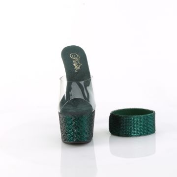 Smaragdové luxusní pantofle BEJ712RS/C/EMGNRS | BEJEWELED-712RS Pleaser - zepředu Smaragdové luxusní pantofle BEJ712RS/C/EMGNRS | BEJEWELED-712RS Pleaser - zepředu
