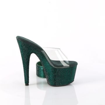 Smaragdové luxusní pantofle BEJ712RS/C/EMGNRS | BEJEWELED-712RS Pleaser - z vnějšku Smaragdové luxusní pantofle BEJ712RS/C/EMGNRS | BEJEWELED-712RS Pleaser - z vnějšku