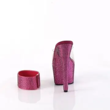 Fuchsia luxusní pantofle BEJ712RS/C/FSRS | BEJEWELED-712RS Pleaser - zezadu